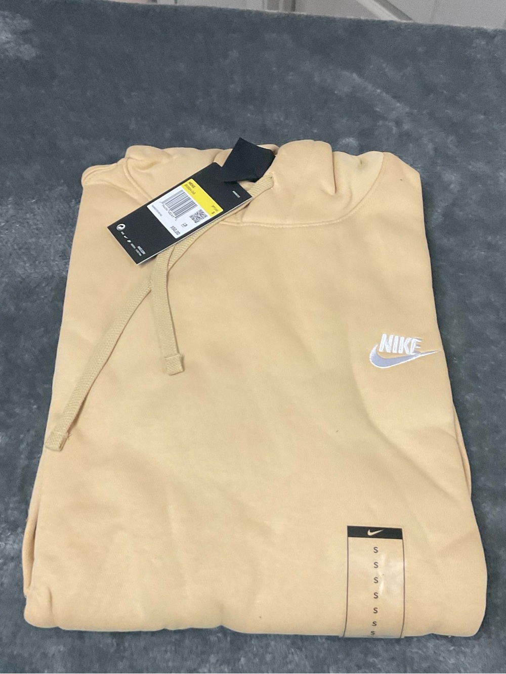 Nike Crewneck Sweatshirt in Light Tan with White Swoosh
